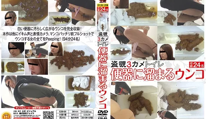 [E28-05] 盗覗3カメトイレ　便器に溜まるウンコ Scat 脱糞 Voyeur