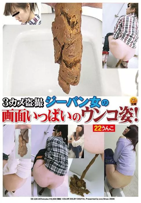 [EE-226] – 3カメ盗撮 ジーパン女の画面いっぱいのウンコ姿！盗撮 スカトロ スカトロ 脱糞