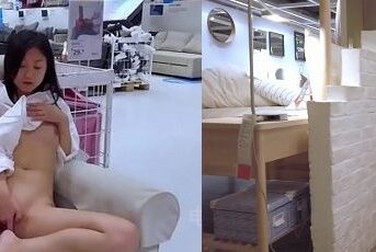 【流失】中国のイケア店内でオナニーする女性の映像