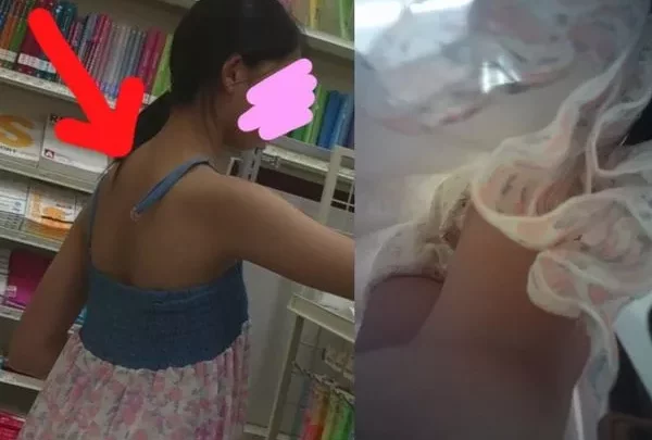 ワンピの肩紐が外れて焦る超級美少女J○ちゃん 声かけ粘着生おぱんつ逆さ撮り