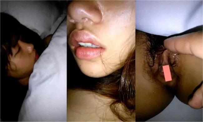 酔って寝たら絶対に起きない嫁さんイジり。尻穴に指を入れても無反応。
