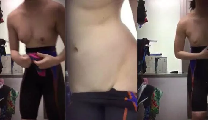 Der Umkleideraum der Studentinnen beim Pooljob. Mega süß...