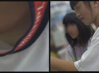 遂にお乳首ゲット！しかも美●女です！可愛い子の胸元チェック