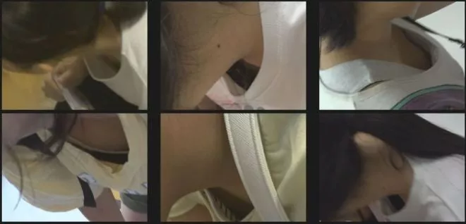 少女5名の発達途上胸チラ