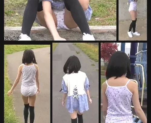 公園で見つけた小さいパンチラ少女(周りに人がいても服を生脱ぎ→下着のまま遊ぶ)