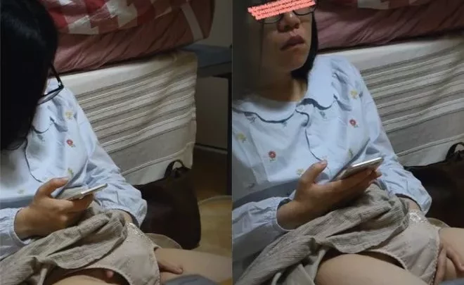 衝撃映像。。ガチで携帯のエロ動画を見ながらオナってイク女性。。。