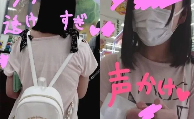 【声かけ粘着撮り】ブラ透けまくり美少女J○ちゃんに「ブラ透けてるよ」と声かけ→逃げられる