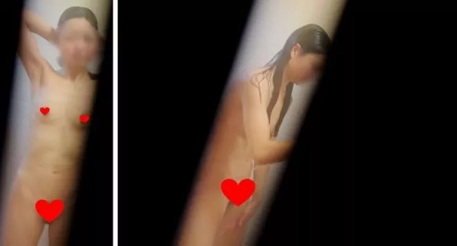 民家風呂激写！二人分！メインは二人目の子。一人目ふっくら盛りマンの子と、二人目は若くて美人な人妻。なんと！旦那に秘密でAV出演＾＾