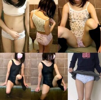 【混浴内風呂】下着のまま温泉に入って撮影される少女ボブ子。いろんなものが透けてます。