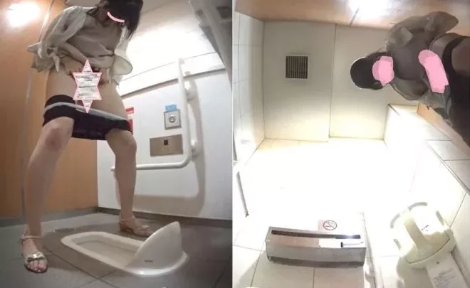駅トイレ剥き栗と美人たち２カメラ丸出し