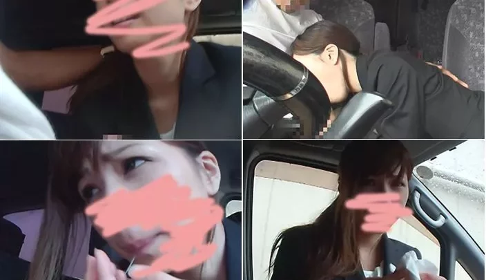 【車内フェラ】イヤイヤちんぽをしゃぶらされるスーツ姿の美人なお姉さん。川田の動画③。