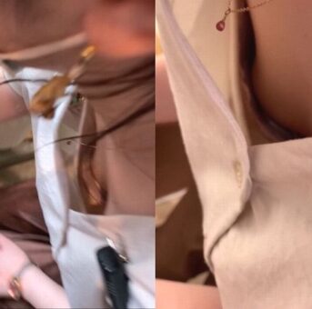 削除予定　20歳の可愛いバイトちゃんのおっぱいを覗いちゃいました