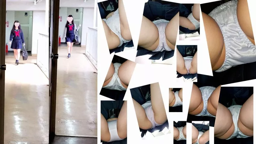 정중하게 인사해주는 세일러복 소녀의 가운데 살짝 드러나는 청순 팬티라인 ねんいち35