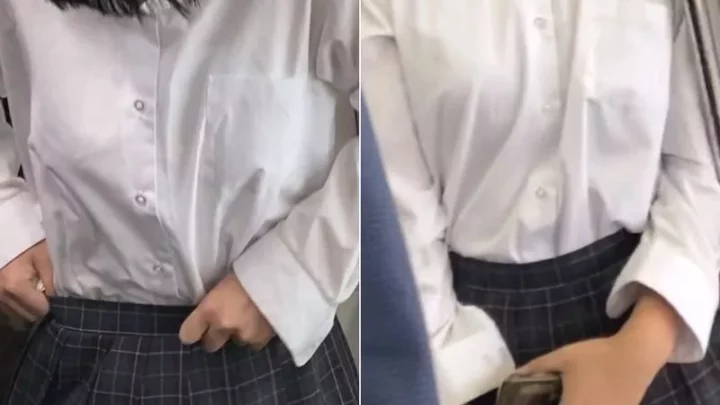 素人008 ノーブラ女子高生(JK) まさかの部分乳○まで