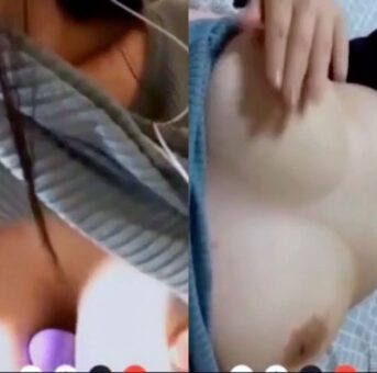 無修正ビデオ通話◇自慢の巨乳を見せながらオナニーしてくれたFカップ美女とエロイプ【素人】
