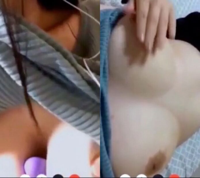 無修正ビデオ通話◇自慢の巨乳を見せながらオナニーしてくれたFカップ美女とエロイプ【素人】