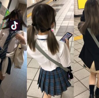 【めくり鳥02】超ロリカワ青チェック4日間ストーキング