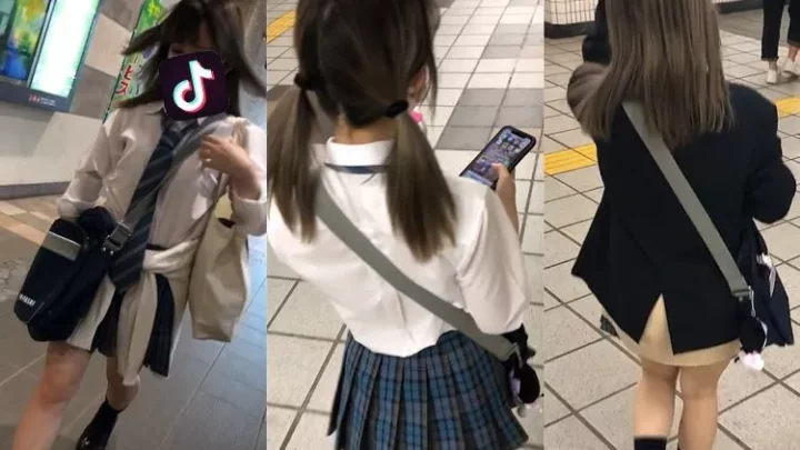 【めくり鳥02】Super Loli Kawaii Blaues Karomuster 4 Tage Stalking