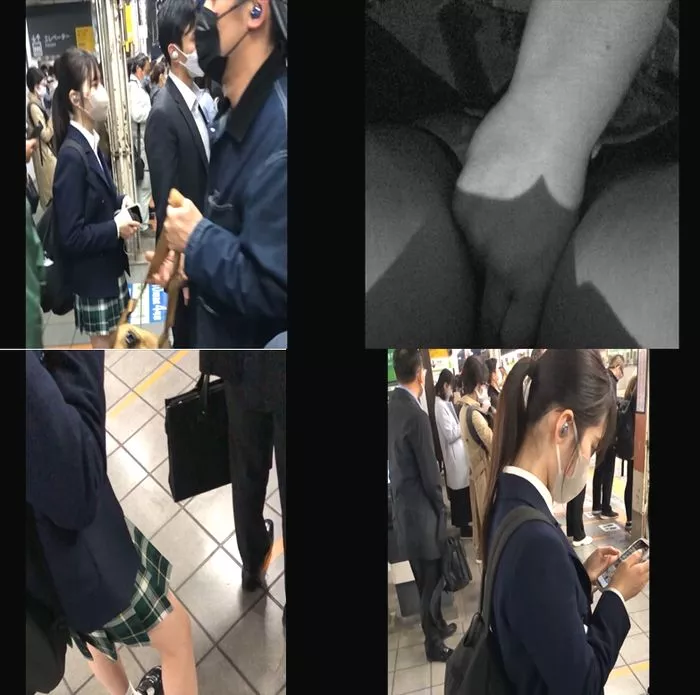 素人痴○日記３７TRAIN目★녹색 체크 미니스커트 소녀의 생태