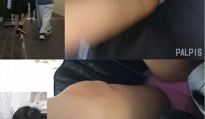 Ein Mädchen, das am Feiertag mit Freunden im Einkaufszentrum war, wurde schnell fotografiert.