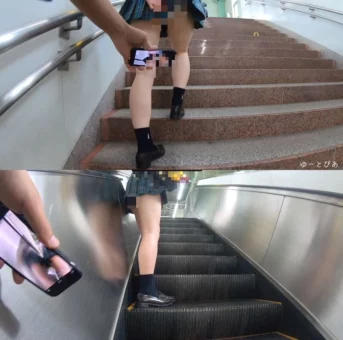 【有名校盗撮】よ～く見て！あの〇ikT〇kで見てたあの子でしょ！？青チェ制服からキラリと映えるパンツを盗撮！