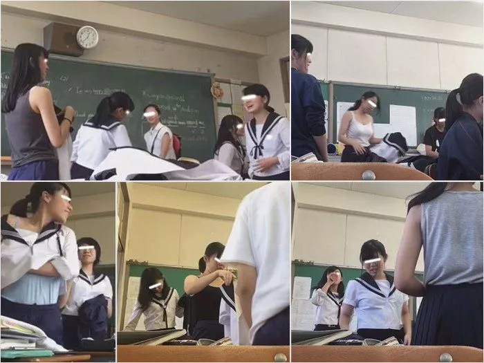 교실 안에서 옷을 갈아입는 소녀들 2
