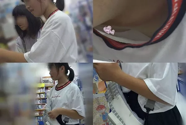 遂にお乳首ゲット！しかも美●女です！可愛い子の胸元チェック