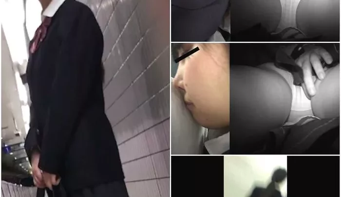 真・迷惑防止条例ファイル#2 青×白チェック柄Pの地味娘(私立C)。クロッチめくって失礼します。