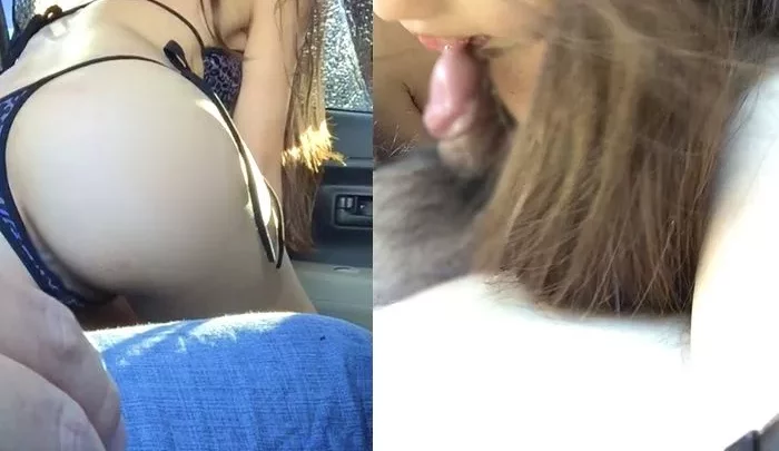 L'été est là ! Maillot de bain ! SEXE !! Avec une super belle OL dans le parking de son bureau ! Action de SEXE en maillot de bain dans l'ambiance estivale !!
