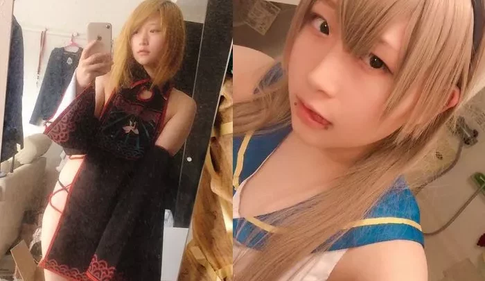 可愛いコスプレイヤーの自撮りオナニー