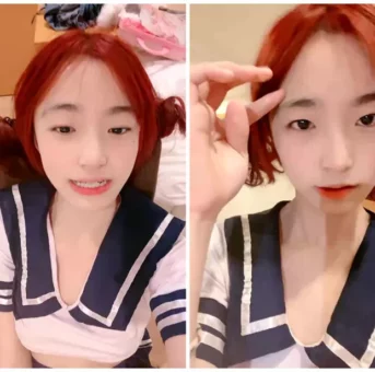 学妹制服の可愛い女の子！一頭の赤髪が際立つ、お茶目でセクシーな姿を堪能[877.74M/MP4/WF]