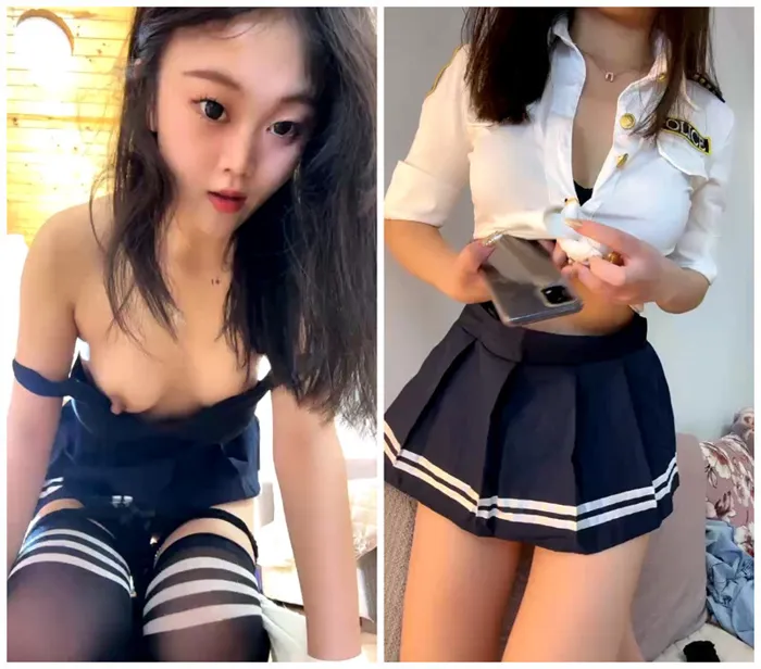 美脚セクシーな子！小警察のレトロ制服が可愛い！お姉さんたちの性感ボディをじっくりチェック
