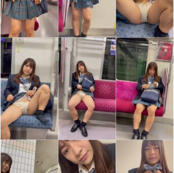 【再販】JK盗撮日記156　初登場！！川口○奈激似の女優クラスが遂に登場！！青チェック激カワ美少女JKを電車内で盗撮【※完全主観19分超