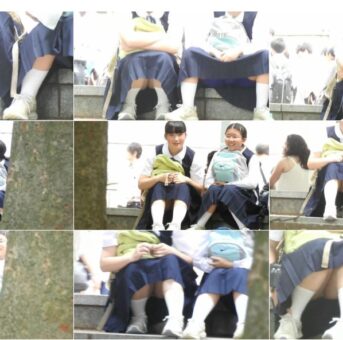 公園でおしゃべり♬ｃレベルの子が丸見えトライアングル☆★他ﾃﾆｽc女子4本
