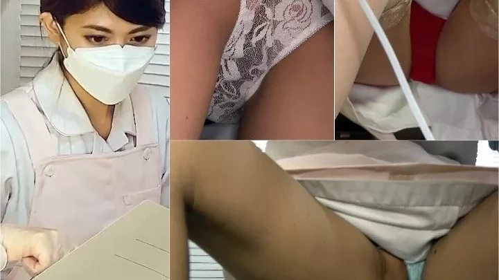 shika7 【おまた全開ビラビラはみ出し治療中盗撮】【ハーフ美人助手ローアングル食い込み赤パンティー】