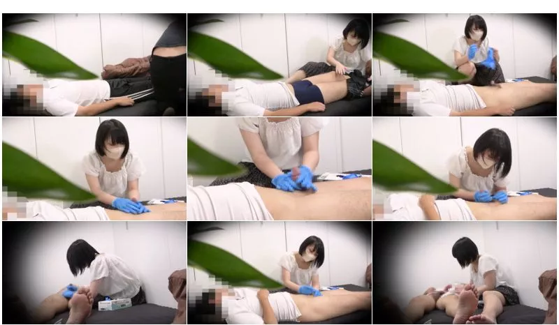 【자원봉사의 실태①】숨겨진 대컵의 손마사지 간호사/움직일 수 없는 남자를 벗기고 파란 장갑으로 도움 주기