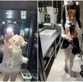 微重口反差萌【おしーでいの彼女／Webカメラ】初めて多くの人の前でトイレに行く、すごく恥ずかしい！ でもパパに抱っこしてもらえば安心だよね。