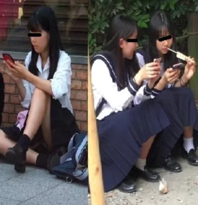 制服風J〇座りパンチラ盗撮