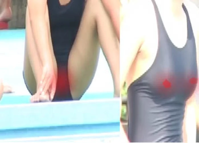 競泳水着のスク水少女　乳首がチラリ xj_15269413_ppv